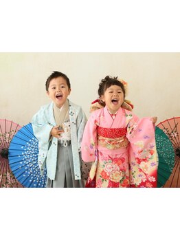 【七五三・七歳ヘアメイク着付￥13,200～】三歳・五歳・お母様のお仕度もお任せください【クレカ払い不可】