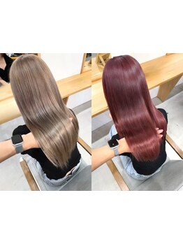 髪質改善にこだわった艶髪カラー*暗髪からハイトーンカラーまで人気◎[芦屋駅/ダブルカラー/ケアブリーチ]