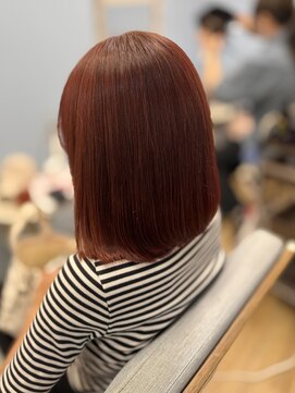 ヘアーサロン トゥリークル(Hair Salon Treacle) チェリーピンクカシスレッドブリーチなし暖色カラー