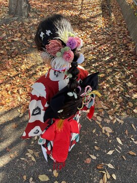 リンダ Linda 七五三　ヘアアレンジ　着付け　7歳