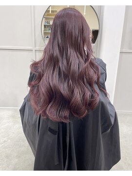 ブリーチなし柔らかピンクブラウン