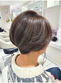 ◆30代40代50代/グレージュぼかし/前下がり2ブロックショート
