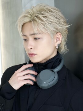 エイド 本店(aid) 毛流れアップバングメンズホワイトミルクティーベージュ