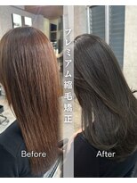 サクラ オモテサンドウ(SAKURA)&nbsp;プレミアム縮毛矯正/暗めカラー/グランマッシュ/デザインカラー