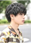 シャドウパーママッシュメンズゆるめルーズ無造作刈り上げ