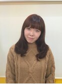 ラベンダーアッシュで美髪アンニュイカールナチュラルセミロング