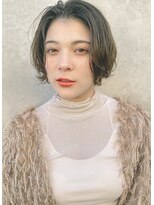 レジュアル(RESSUAL)&nbsp;オリーブアッシュ　かき上げ　アンニュイ　ミニボブ