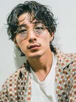 オーシャントーキョーオーバー 渋谷(OCEAN TOKYO OVER)&nbsp;スーツ短髪ツーブロック束感モテるパーママッシュ黒髪波巻き