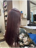 うる艶髪ロングストレートガーネットレッドブラウン