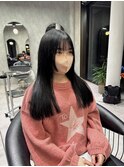 姫カット ブルーブラック 韓国ヘア 表参道
