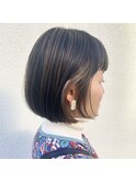 【favori 自由が丘】黒髪×ハイライト コントラストボブ