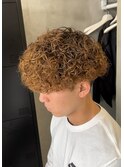 大分メンズプードルパーマ波巻きツイストスパイラルツーブロック