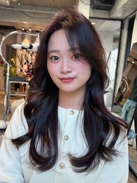 エインアンリー 明治神宮前(AIN.ANLY.) レイヤーカットコテ巻き風パーマインナーカラー韓国ボブパーマ