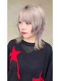 仙台ウルフカットホワイトエンドカラーブラック中性ウルフ
