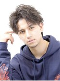ソフトツイストパーマアップバング韓国マッシュ束感ショート