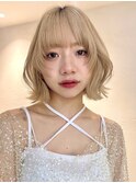 20代/透明感カラー/グレージュ/タッセルボブ/レイヤーボブ