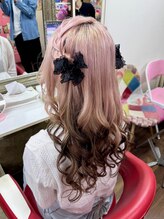 ヘアセットアップス(UP's) シンプル最高♪『両サイド編み込みクォーターハーフハーフ』