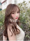 透明感大人モードロングレイヤーカットチョコレートブラウン