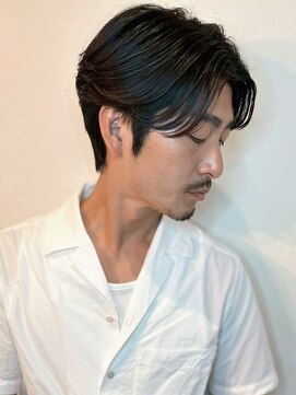 ロンドオム 池袋(Lond Homme) men's/メンズ/フェザーパーマ/黒染め/韓国/ブルーブラック/池袋