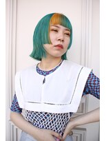 シャルティア 岩国(SHALLTIA)&nbsp;ハイトーン/個性的/派手髪/デザインカラー/姫カット/ミント