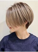 前下がりハンサムショート/クールモード/ケアブリーチ/前髪なし