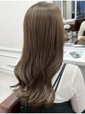 ブリーチなし×オリーブグレージュ20代30代透明感暗髪カラー
