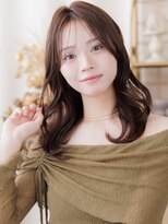 カバーヘア ブリス 上尾西口店(COVER HAIR bliss)&nbsp;2wayバングブリーチなしモカブラウンくびれレイヤーミディ20代a