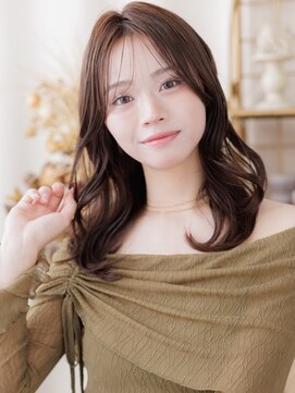 カバーヘア ブリス 上尾西口店(COVER HAIR bliss) 2wayバングブリーチなしモカブラウンくびれレイヤーミディ20代a