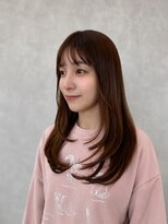 ウル(Ulu.) レイヤーカットロングレイヤー顔周りレイヤーオレンジカラー前髪