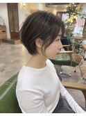 ナチュラルショート×透明感カラー