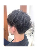 ツーブロック×ツイストパーマ