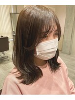 ヘアー ミッション 心斎橋店(hair Mission) 顔まわりレイヤー/柔らかベージュミディ