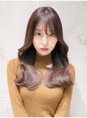 韓国ヘア_ショコラベージュボブルフベビーバング_9047