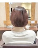 【ALBAさわ】くすみピンクミニボブ