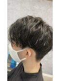 センターパート×マッシュ