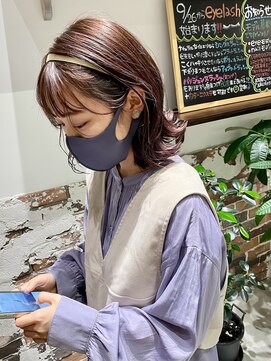 ヘアラウンジ アングゥ(hair lounge ungu) ピンクブラウンボブ