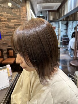 ヘアー クリエイト カルバリ(HAIR CREATE Calbari) 切りっぱなしボブ×グレージュインナー