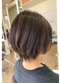 大人　ショートボブ　似合わせ　ブラウン
