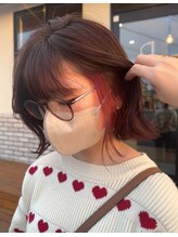 アウラヘアーサロン(aura hair salon) ピンクベージュ×イヤリングカラー