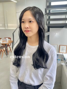ヘアー アイス 御器所本店(HAIR ICI) ナチュラルエクステ大人可愛い艶感ダークカラーシールエクステ