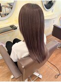 ラベンダーベージュ×極細ハイライト