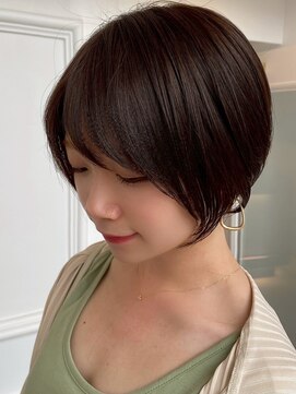 オズ 安積店(OZ) ミニウルフチェリーブラウンホワイトグレージュフェザーパーマ