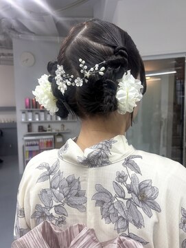 カシェル(cashel) 浴衣アレンジ ツインアレンジ ツインおだんご