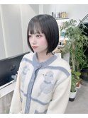 オリーブグレー/前髪/ボブ/マロンベージュ/黒髪/髪質改善/小顔