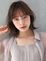 エトラ 渋谷店(etora)&nbsp;前髪 外ハネボブ 小顔 クラゲヘアー オリーブグレー"