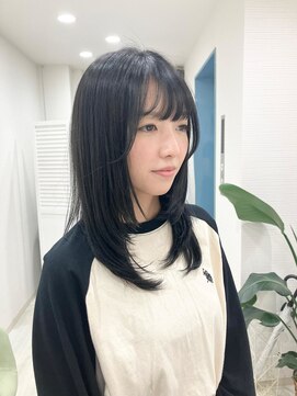 ヒョンミョン ライズバイレボ 取手店(hyon myon/RISE by REVO) レイヤーカット/ブルーブラック【取手/取手駅】