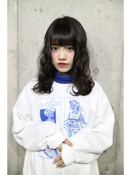 サロンドミルク 原宿(salon de MiLK) 【salon de MiLK 原宿】暗髪透明感×ふわふわウェーブ