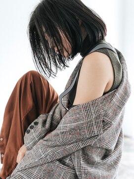 フィルムス 銀座(FILMS) レイヤーカット/デザインカラー/ウェットヘア/オリーブベージュ