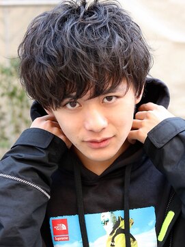 ネイビー(NAVY) 無造作ミックスパーマの王道マッシュ