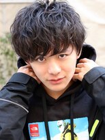 ネイビー(NAVY) 無造作ミックスパーマの王道マッシュ